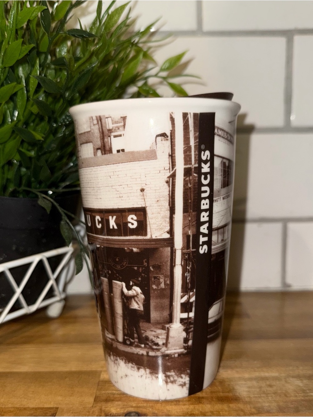 First STARBUCKS at Seattle Pike Place Ceramic Tumbler with Lid, 2016